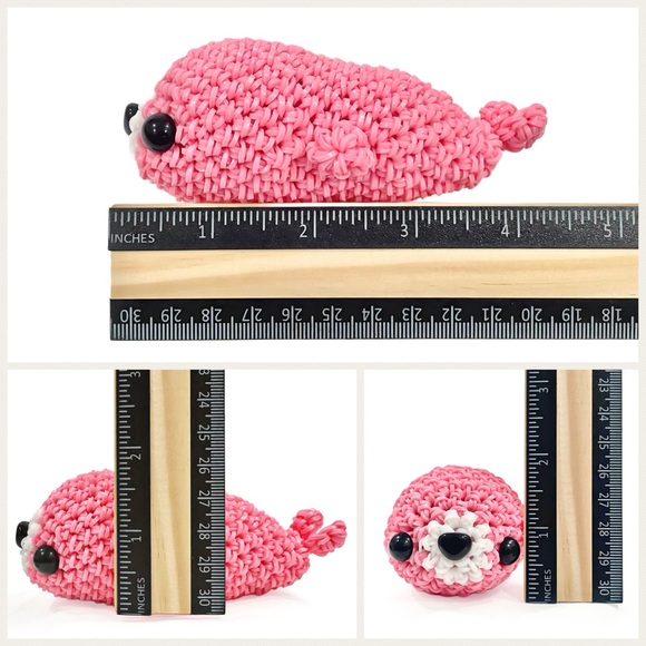 Loomigurumi Kawaii Pink Seal Handmade With Love - Picture 9 of 9